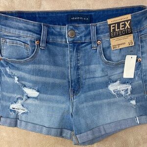 Aeropostale Blue Distressed Jean Shorts